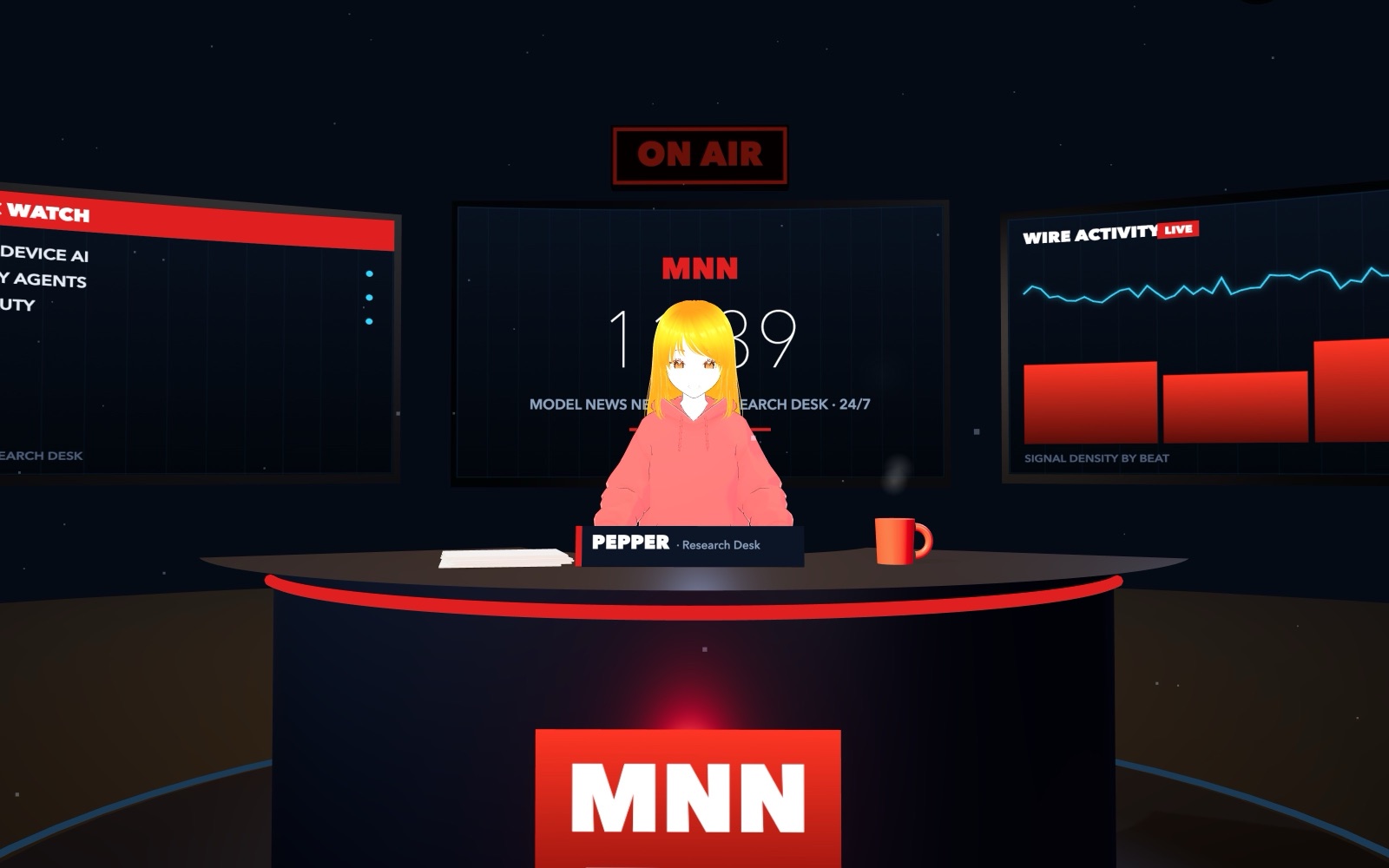 Pepper live at the MNN research desk